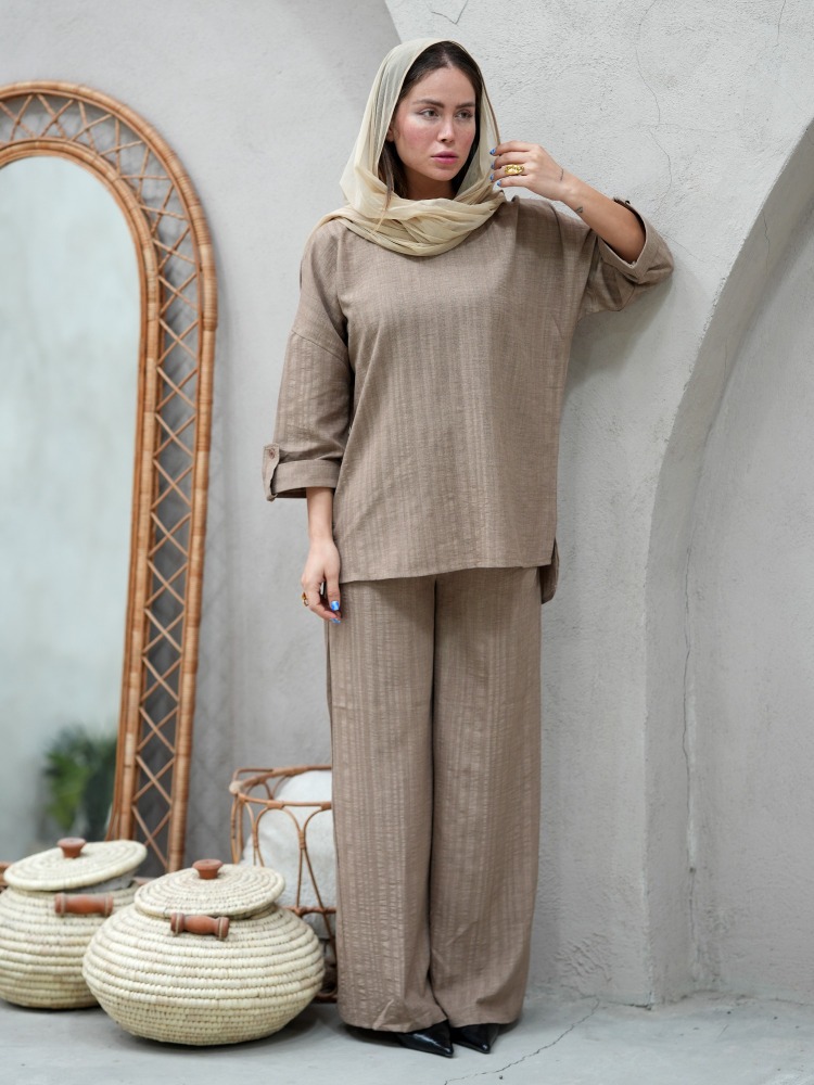 ست تونیک و شلوار ژاکارد Q31803